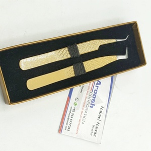 Pince à épiler d'extension de cils de type L à 45 degrés couleur or en gros - Product Image 6