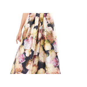 เดรสลายดอกไม้ Kay Unger Perry รุ่นมิดิ ไซส์ 4 สีมาริโกลด์ สไตล์วินเทจหรูหรา ทรงเอ็มไพร์ ระบายอากาศได้ดี ดีไซน์เรียบร้อย แต่งระบาย เหมาะสำหรับใส่กลางวัน มีไซส์ XS ถึง XL - Product Image 3