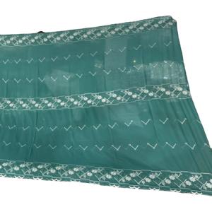 Châle floral d'été en voile de polyester, écharpe de Dubaï pour usage quotidien, broderie de strass dorés multicolores, respirant, tendance et abordable - Product Image 2