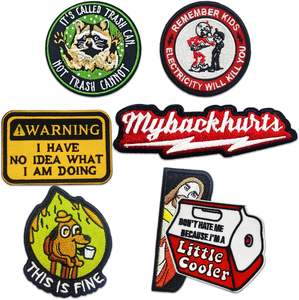 9 pièces patchs drôles avec crochet et boucle, patchs tactiques brodés pour vestes, patch de moral animal mignon, applique de bricolage - Product Image 2