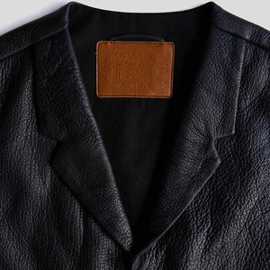 Chaleco de cuero con cuello en V 100% de calidad superior para hombre nuevo estilo al por mayor estilo occidental con decoración de botones montar en moto de invierno - Product Image 4