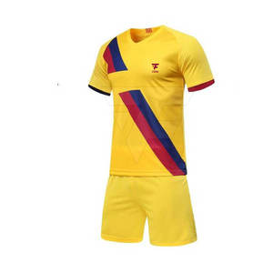 Camiseta de fútbol juvenil hecha a medida, uniforme de fútbol de manga corta con nombre de equipo, técnica de lavado de corte automatizado - Product Image 1