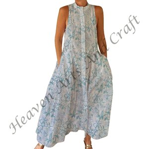 Mono largo de algodón estampado a mano, estilo étnico bohemio tribal, para ceremonia de boda, para primavera/verano, para adultos, novedad de otoño - Product Image 4