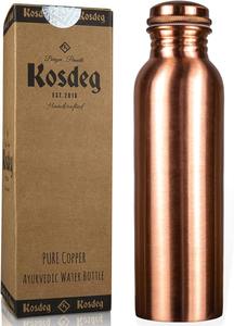 Premium metal copper <b>water</b> <b>bottle</b> with hammered texture and tight lid made for <b>long</b> lasting ayurvedic health benefits - Product Image 5