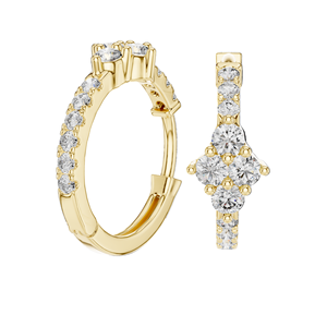 Boucles d'oreilles créoles en diamant de laboratoire 0,536 CT pour femmes, clarté VVS-VS EF, or 18 carats, 14 carats, 10 carats et argent 925, moissanite - Product Image 5