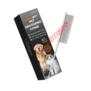 Herramienta para el cuidado de mascotas, peine de acero de 7 1/2 pulgadas para perros de todos los tamaños, acero inoxidable alemán de grado quirúrgico, fabricado en AISI 420 - Product Image 4