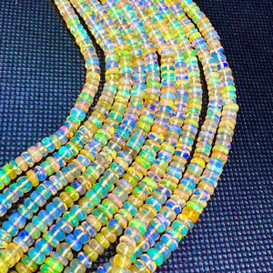 8mm etíope Welo Opal Smooth Rondelle Beads Piedras preciosas sueltas de alta calidad - Product Image 4