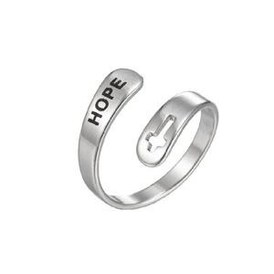 <strong>I</strong> <strong>Am</strong> <strong>Enough</strong> Encourage Letter Stainless Steel Ring Fashion Keep Going Cuff Ring Awareness Rings Jewelry for Women - Product Image 5