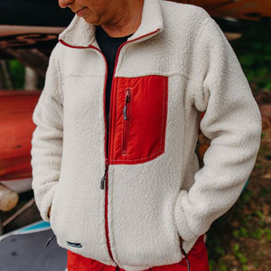 Veste en laine sherpa doublée de qualité supérieure, personnalisée, formelle, pour l'extérieur, chaude, respirante, coupe-vent, avec fermeture éclair intégrale et poches - Product Image 5