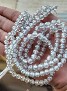 Cuentas facetadas de moissanita redondas blancas de 7,50 MM, fabricación de grado de corte AAA para joyería y cuentas de diamantes personalizadas - Product Image 2