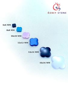 หินอัญมณีทรงหลวม4ใบเซรามิกสีขาวสำหรับทำเครื่องประดับ16x16 6x6 - Product Image 5