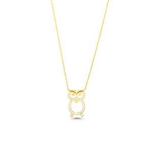 Collar de Plata de Ley 925 con Diseño de Búho, Engastado en Bisel, Bañado en Rodio, Oro Rosa, Diamante, Zirconia, Perla, Joyería Cristiana de Moda, Bisel de Platino - Product Image 6