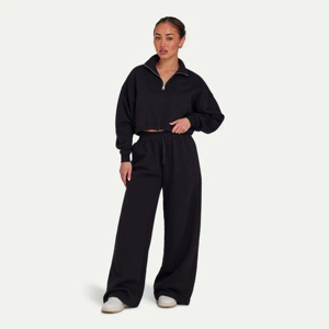 Ropa deportiva para mujer, sudaderas de gimnasio de cuello redondo de lana, sudaderas de algodón de secado rápido de gran tamaño, transpirables, sudaderas con logotipo personalizado para mujer - Product Image 1
