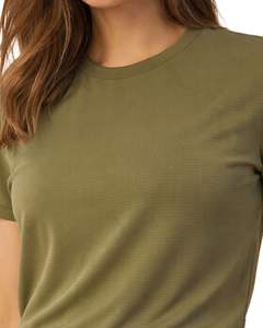 Conjunto de Dos Piezas de Camiseta de Cuello Redondo Verde Oliva y Pantalones Cortos con Cordón para Mujer, Ropa Deportiva Informal, Ropa Deportiva de Verano - Product Image 5
