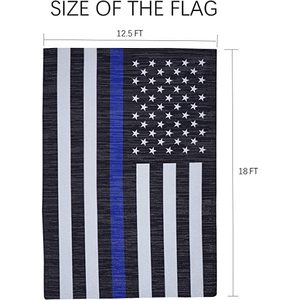 Paquete de 10 Banderas de Jardín con Línea Azul Delgada, Banderas de Policía Estadounidenses de 12.5x18 Pulgadas, Doble Cara, con Franja Azul, Blue Lives Matter - Product Image 3