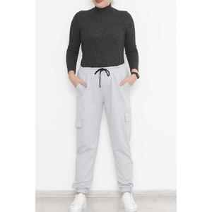 Pantaloni della tuta Cargo taglie forti grigio-12284.1250.