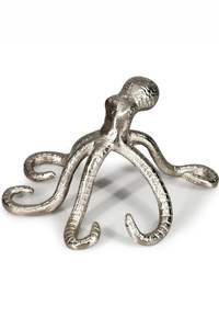 Sculpture d'octopus en aluminium de luxe, design artistique de créature marine, œuvre d'art métallique haut de gamme pour la décoration de maison de bord de mer - Product Image 2