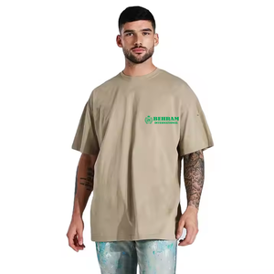 เสื้อยืดโอเวอร์ไซส์ผู้ชาย ผ้าฝ้าย 100% เนื้อนุ่ม สวมใส่สบาย แขนสั้น เป็นมิตรต่อสิ่งแวดล้อม ไม่เป็นขุย ทรงหลวม รับผลิตแบบ OEM - Product Image 4