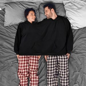 Sweat à capuche ample pour les couples hiver basique avec broderie 3D polyester/coton mélangé - Product Image 4