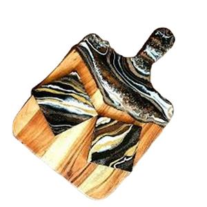 <b>Wooden</b> Mango Wood Coaster With Chopping Board for Kitchen New Design Wholesale Modern Style Resin & Wood Coasters - Product Image 1