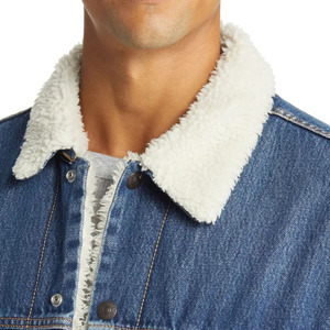 High Quality <b>Custom</b> <b>Denim</b> <b>Jackets</b> for Men Streetwear Style with Turndown Collar for Winter - Product Image 4