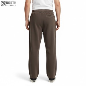 Pantalones de chándal de felpa francesa lavados con ácido vintage con borde crudo de fondo dividido con logotipo personalizado, pantalones de chándal en blanco, pantalones de chándal para correr - Product Image 2