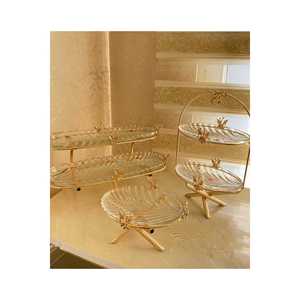 Juego de Platos Turcos de Dos Niveles para Desayuno, Cam, 3 Piezas, Incluye Bandejas de Presentación y Servicio de Vidrio, Apto para Alimentos, Fabricante - Product Image 1