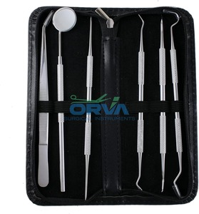 6 Pcs Oral Care Hygiene <b>Kit</b> Metal Plaque Remover & <b>Teeth</b> <b>Cleaning</b> Tools Set Stainless Steel Dental Surgical Instruments - Product Image 4