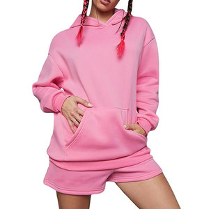 Conjunto de 2 Piezas de Sudadera con Capucha y Pantalones Cortos para Mujer, Diseño Personalizado, Estilo Urbano, Transpirable y Ecológico, 2026 - Product Image 1