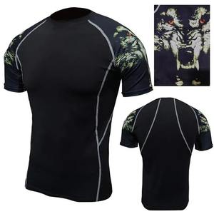 Impression personnalisée 100% Polyester Gym Fitness Rash Guard Shirt Sublimation Blank Plain Design pour les jeunes Sport Wear - Product Image 6
