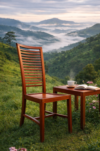Silla de Comedor Moderna SOLOBEAT con Respaldo de Listones de Madera Maciza, Ecológica, para Restaurante, Villa y Sala de Estar - Product Image 5