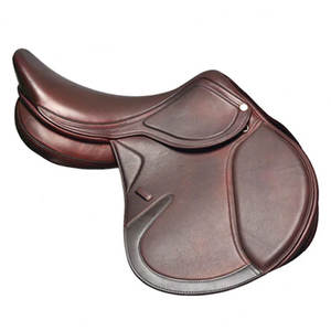 Selle de saut de cheval en cuir véritable double rabat couture fine produit équestre de qualité pour les cavaliers - Product Image 4