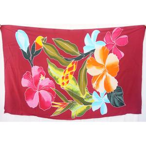 Sarongs hawaïens peints à la main en rayonne de qualité supérieure, paréo, vente en gros personnalisée, vêtements de plage, couverture, îles du Pacifique, HPGU066-05-200 - Product Image 1