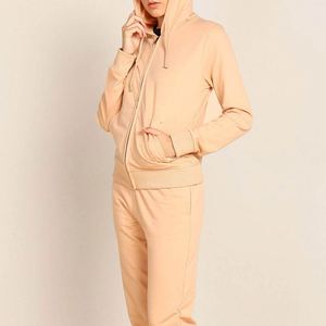 Ensemble de survêtement décontracté pour femmes, automne, fermeture éclair, uni, respirant, 2 pièces, vêtements d'entraînement, coupe régulière, avec logo personnalisé - Product Image 3