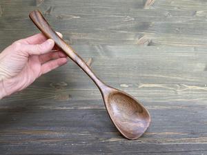 Cuchara de Madera Clásica Hecha a Mano, Utensilio de Cocina de Madera Natural para Mezclar y Servir, Ecológico, 10 ml, Herramienta de Cocina, Utensilios para el Hogar - Product Image 2