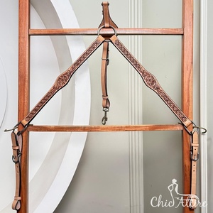 Custom Heavy Duty Wide Hand Tooled Cow Leather Western Saddle Breast Collar <b>Basket</b> <b>Weave</b> Stamped Horse Riding Equipment Halters - Product Image 1