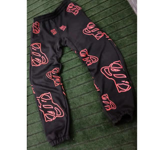 Pantalones de chándal de lona bordados personalizados de alta calidad, pantalones de chándal Unisex para hombre, ajuste regular, informal, servicio OEM, fabricante de fábrica - Product Image 1