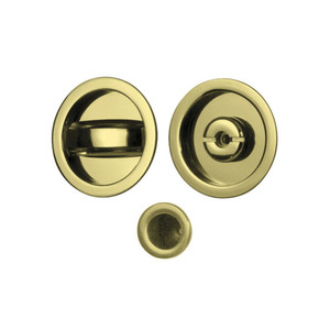 Kit Maniglie per Porte Scorrevoli con Nottolino in Oro Lucido - Product Image 1
