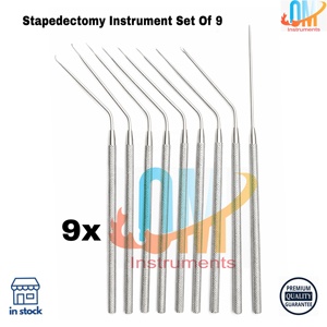 Kit chirurgical ORL et otologie en acier inoxydable de qualité médicale supérieure pour stéphatoctomie, 9 pièces, pour la chirurgie de l'oreille moyenne - Product Image 2
