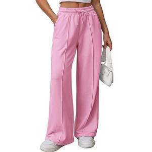Pantalones de Lona de Cintura Alta para Mujer, Estilo Informal, Pierna Ancha, Transpirables, con Parte Inferior Recta - Product Image 1