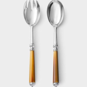 Juego de servidor de ensalada moderno de acero inoxidable con acabado elegante y forma elegante ideal para bodas o eventos festivos - Product Image 5