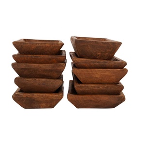Ensemble de bols à pâte en bois de noix de coco romantiques de luxe faits à la main au Viet Nam pour les mariages assiette de bougies parfumées à la cannelle - Product Image 5