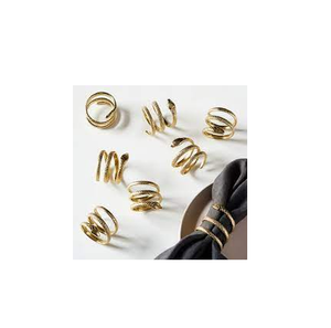 ห่วงใส่ผ้าเช็ดปากทองเหลืองแหวนผ้าเช็ดปากทำจากสเตนเลสสีเงินทองสำหรับงานแต่งงาน - Product Image 1