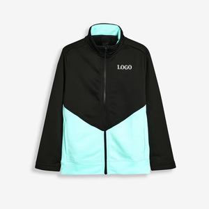 Nouvelle arrivée veste zippée pour enfants bloc couleurs col montant survêtement ensemble enfants survêtement tenue décontracté confortable séchage rapide - Product Image 2