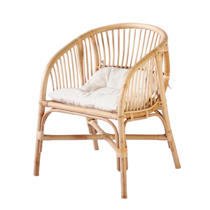 Elegant Scandinavian <b>Dining</b> <b>Chair</b> from <b>Rattan</b> Frame with Cushion for Sophisticated <b>Dining</b> Room Interiors and Exteriors - Product Image 4