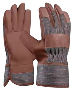 High Quality Canadian Rigger Safety Work Gloves Cowhide Grain Leather Cotton Liner for Effective Hand <b>Arm</b> Construction - Product Image 4