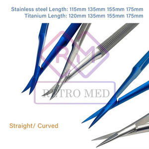 Tijeras de Microcirugía Oftálmica de Titanio, Autoclavables, de Acero Inoxidable, para Párpados Dobles, Reutilizables, Clase I, Certificación MOL, CE - Product Image 5