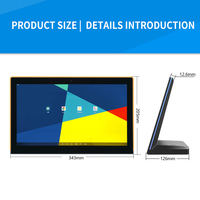 Pantalla de escritorio en forma de L con luz Led blanca de 14 ", paisaje LCD, táctil, Android, PC para sala de reuniones, Hotel, restaurante, venta al por menor