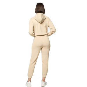 Survêtement d'entraînement deux pièces respirant de haute qualité pour femmes personnalisé pour l'hiver Fitness Jogging couleur unie Logo tenue vierge - Product Image 3
