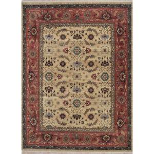 Alfombras Grandes de Lana Anudadas a Mano Gulnar Gold, Alfombra Floral Spr-45 para Sala de Estar, Alfombra Rectangular Trenzada para Pasillo, Alfombras Jaipur US - Product Image 1